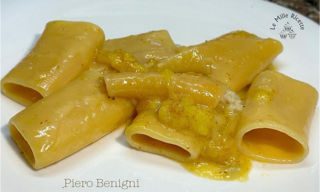 Paccheri con fichi, gorgonzola e vodka